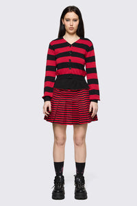Black Friday - Trad Emo Big Stripe Cardigan - black-red