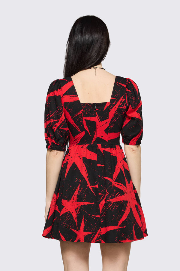 Black Friday - Trad Emo Star Graphic Dress - black-red