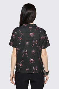Black Friday - Trad Emo Skull Artwork Blouse - black