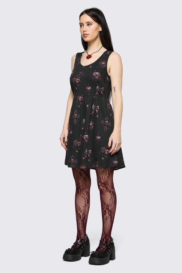 Black Friday - Trad Emo Skull Artwork Dress - black