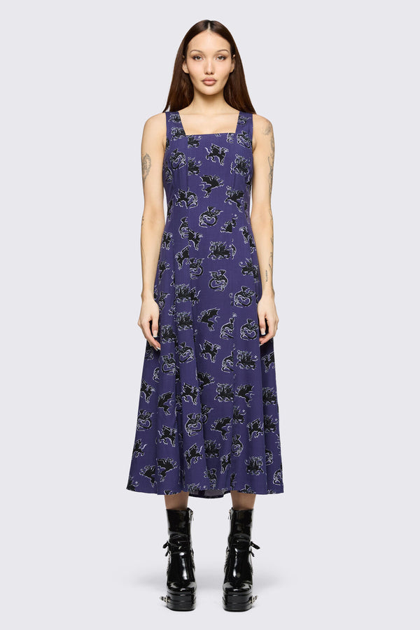 Black Friday - Monstre Goth Midi Dress - purple