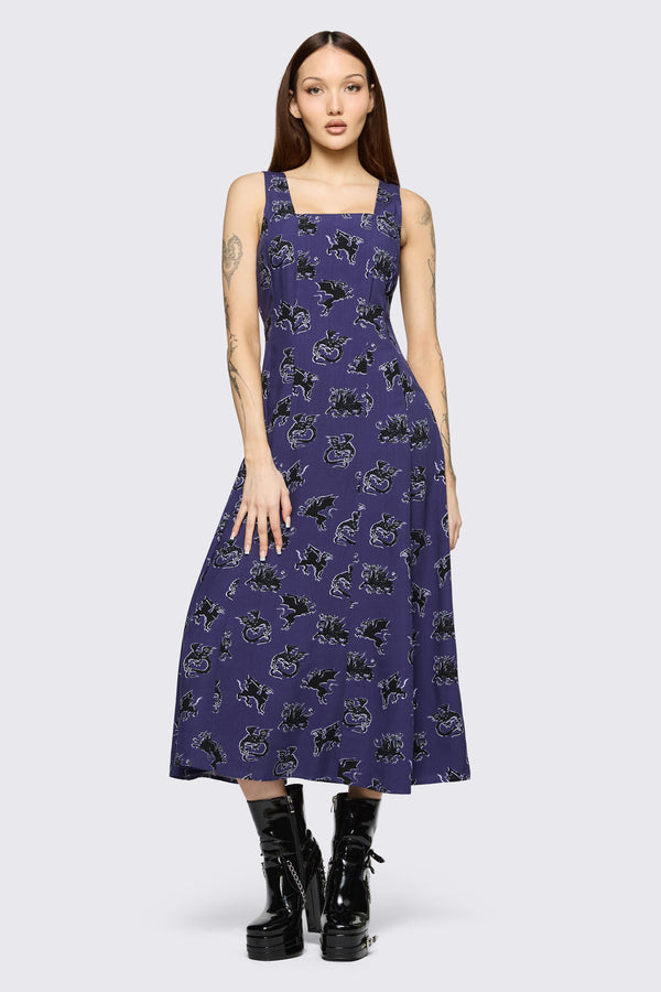 Black Friday - Monstre Goth Midi Dress - purple