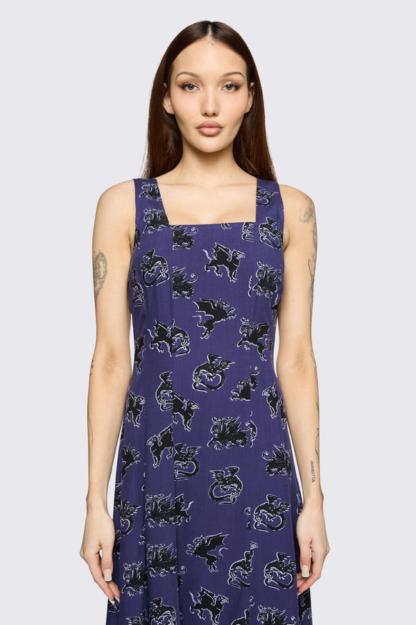 Black Friday - Monstre Goth Midi Dress - purple