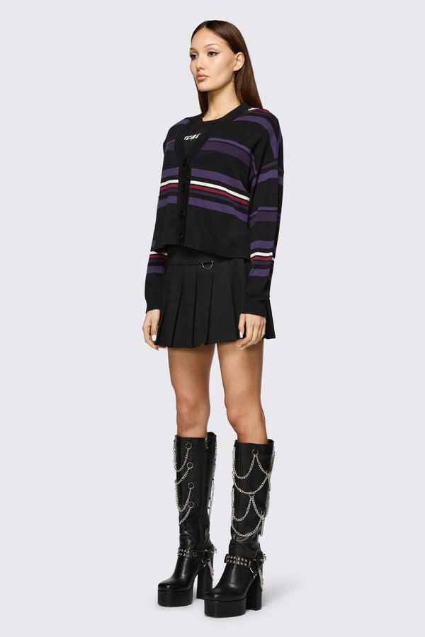 Black Friday - Fealty Stripe Goth Cardigan - multi