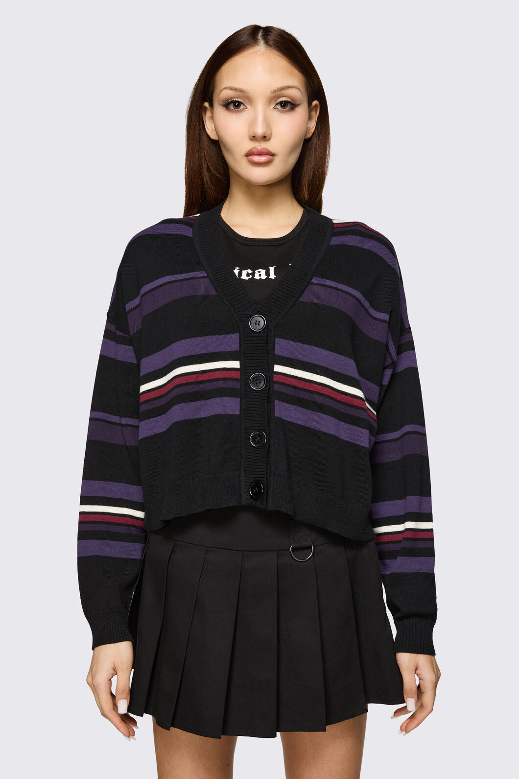 Black Friday - Fealty Stripe Goth Cardigan - multi