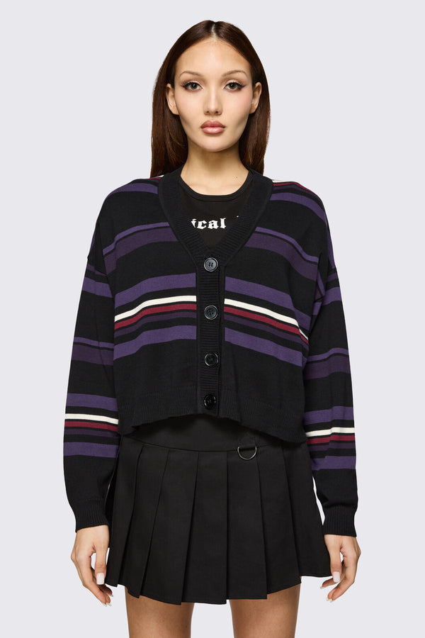 Black Friday - Fealty Stripe Goth Cardigan - multi