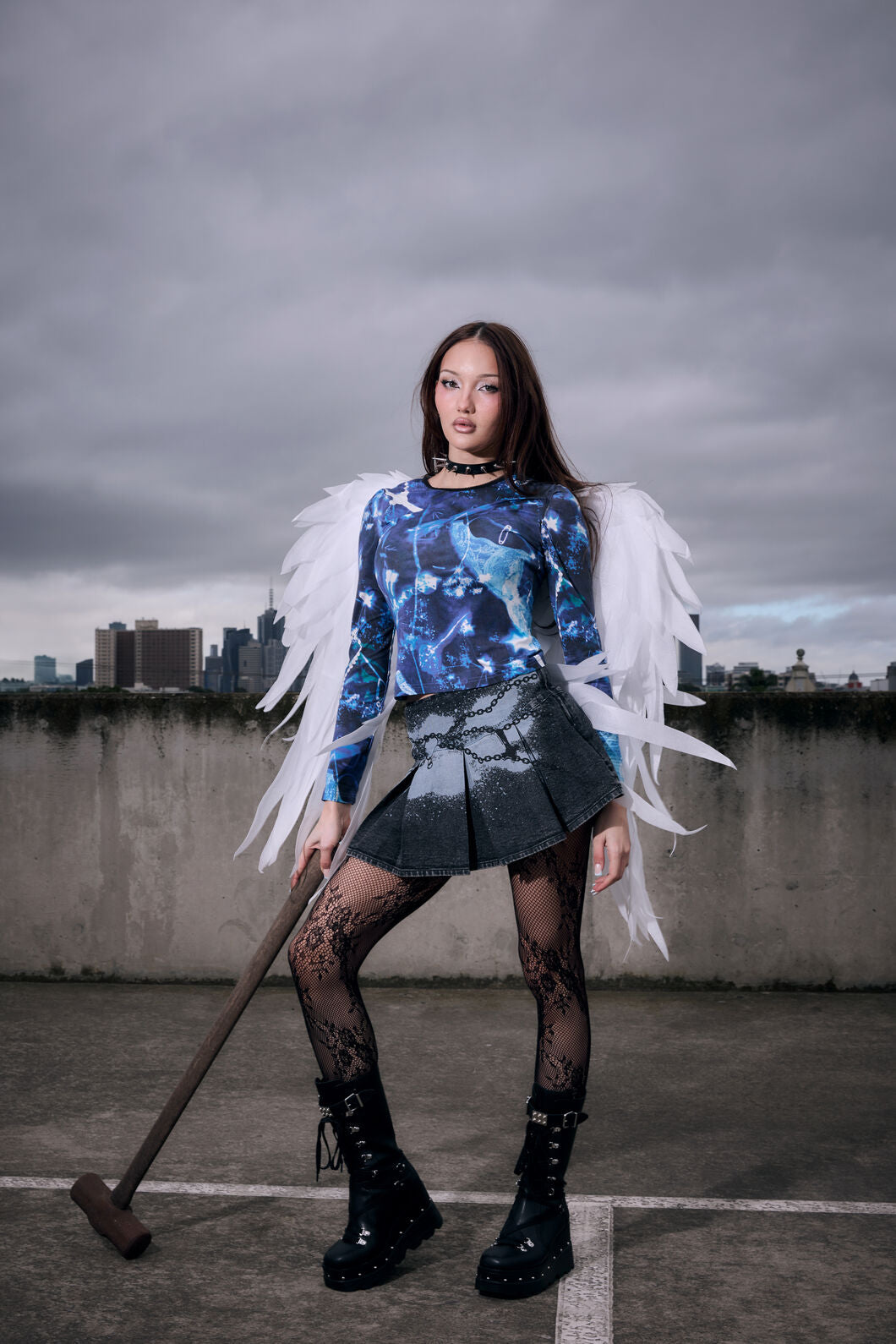 Black Friday - Spray It Goth Skort - black
