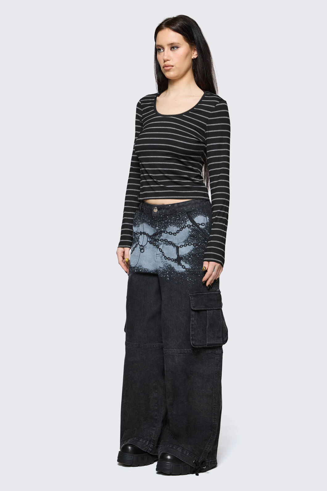 Black Friday - Spray It Goth Jean - black