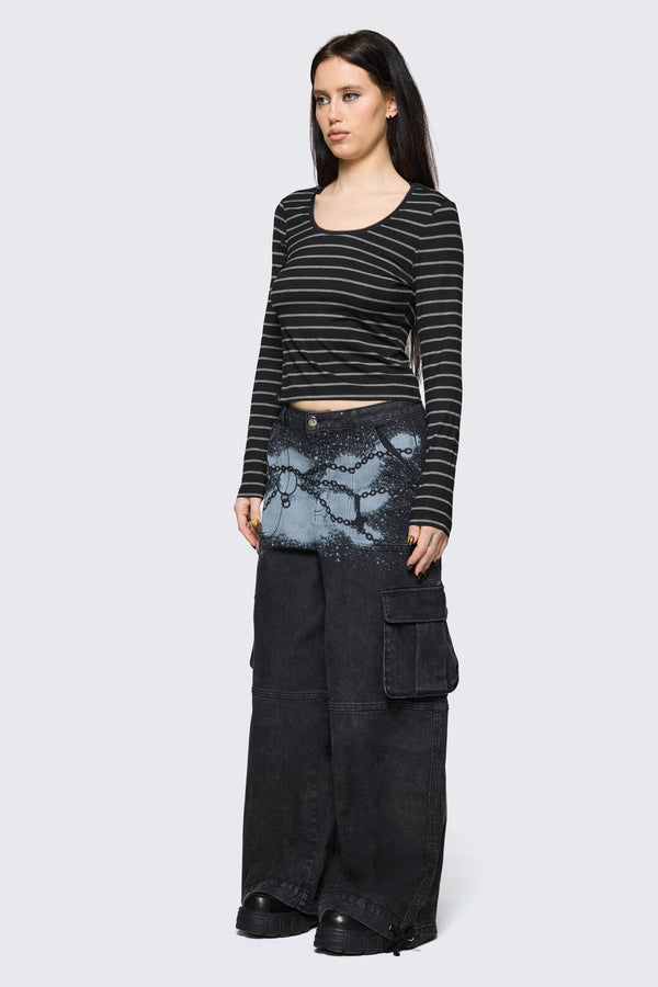 Black Friday - Spray It Goth Jean - black