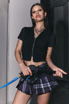 Black Friday - Hot Issue Zipper Blouse - black