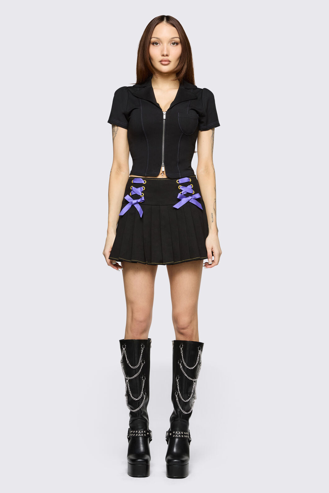 Black Friday - Hot Issue Zipper Blouse - black
