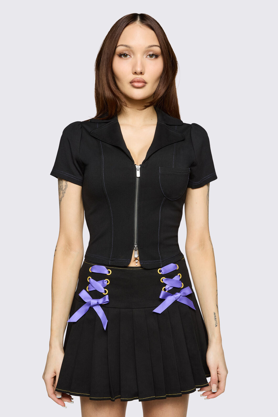 Black Friday - Hot Issue Zipper Blouse - black