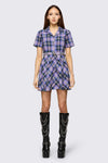 Black Friday - Stuck In Your Head Tartan Dress - purple