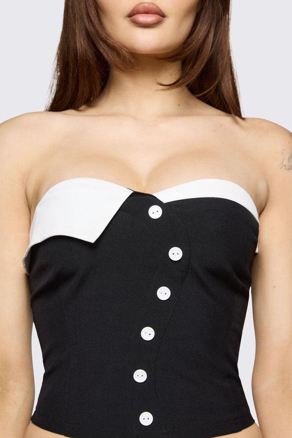 Black Friday - Hot Issue Tuxedo Corset - black