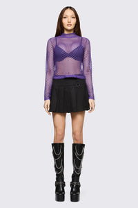 Black Friday - Bang Bang Mesh Top - purple