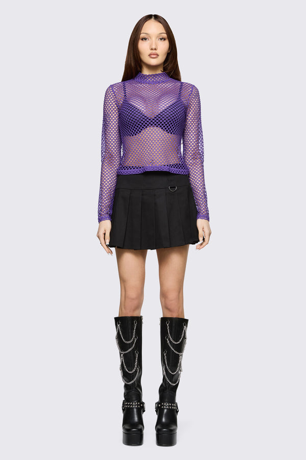 Black Friday - Bang Bang Mesh Top - purple