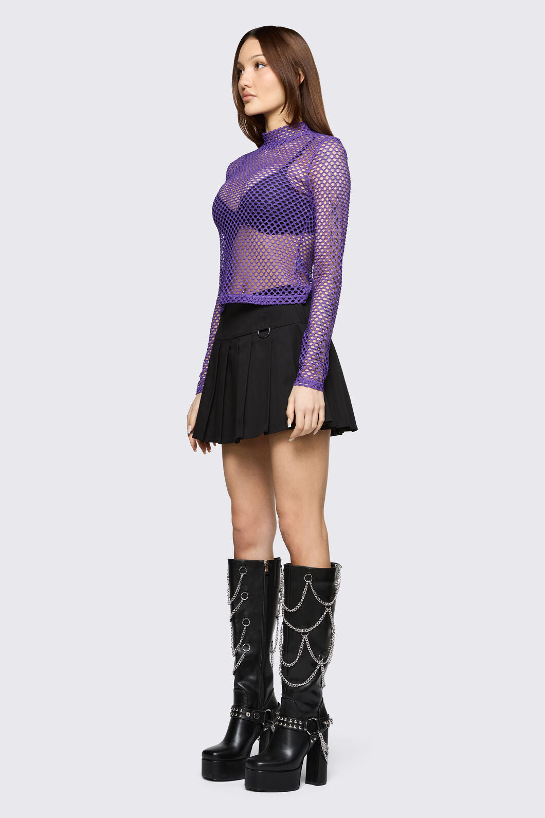 Black Friday - Bang Bang Mesh Top - purple