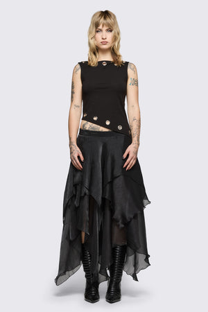 Black Friday - Behind The Blinds Chiffon Skirt - black