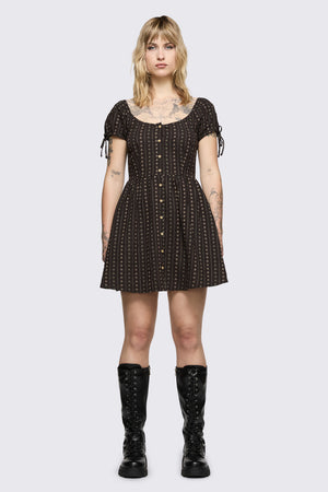 Black Friday - Low Whisper Baby Doll Dress - brown