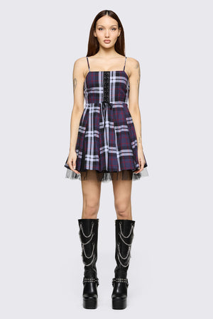 Black Friday - Monstre Tartan Dress - purple