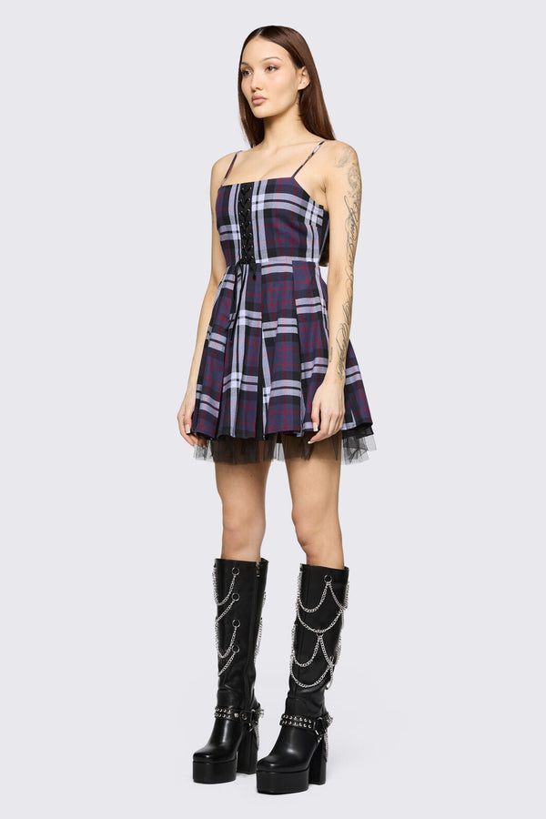 Black Friday - Monstre Tartan Dress - purple