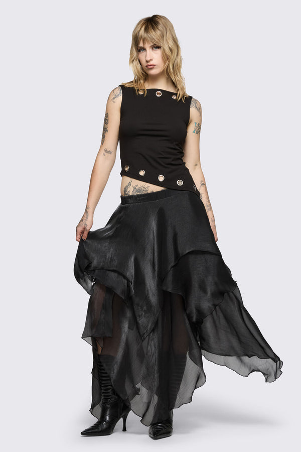 Black Friday - Ascend Eyelet Top - black