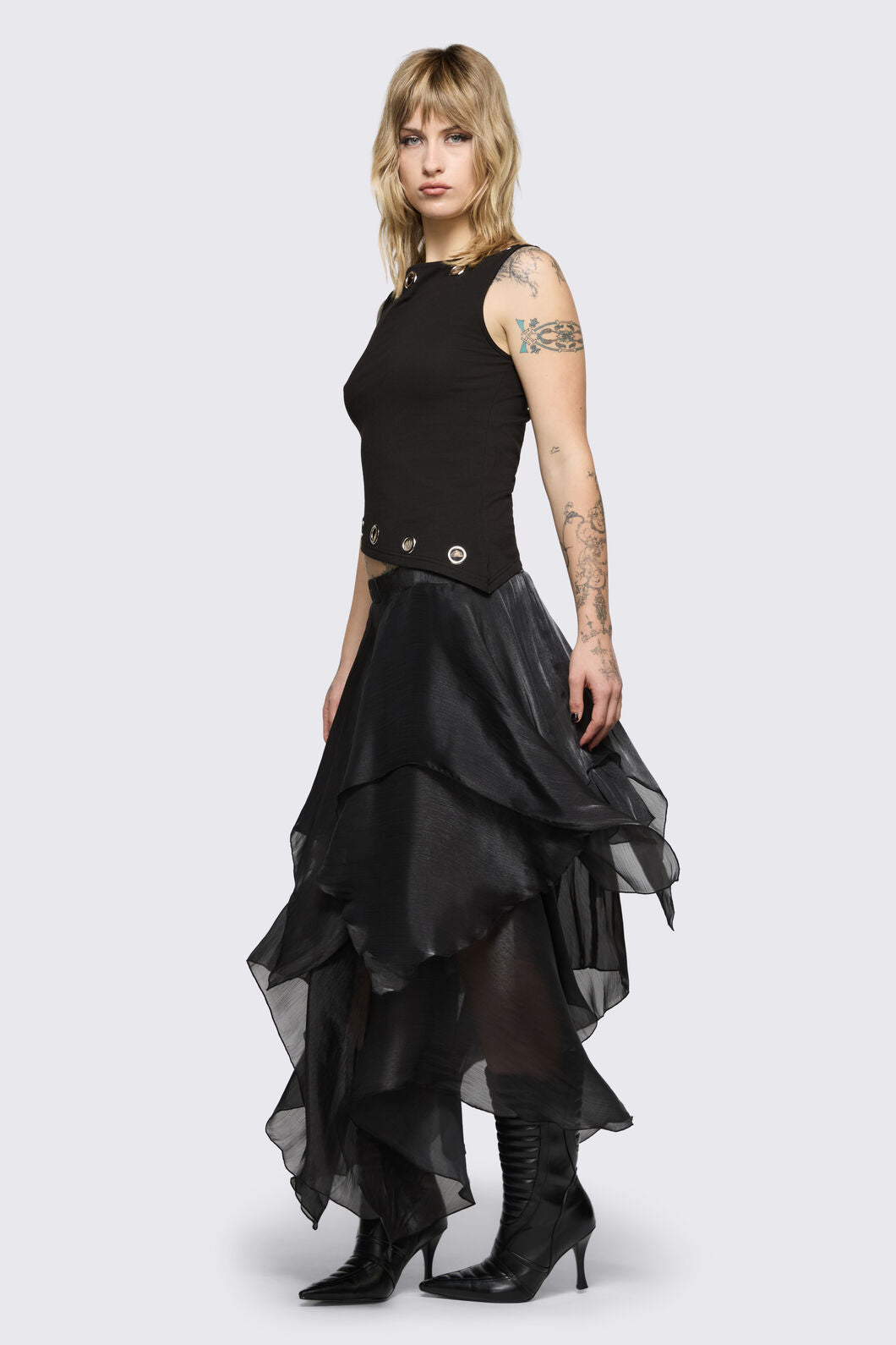 Black Friday - Ascend Eyelet Top - black