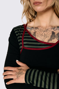 Black Friday - Consume Faux Wrap Top - black-olive