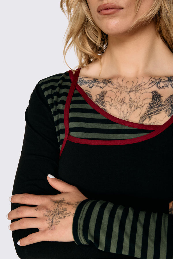 Black Friday - Consume Faux Wrap Top - black-olive