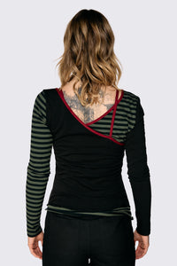Black Friday - Consume Faux Wrap Top - black-olive