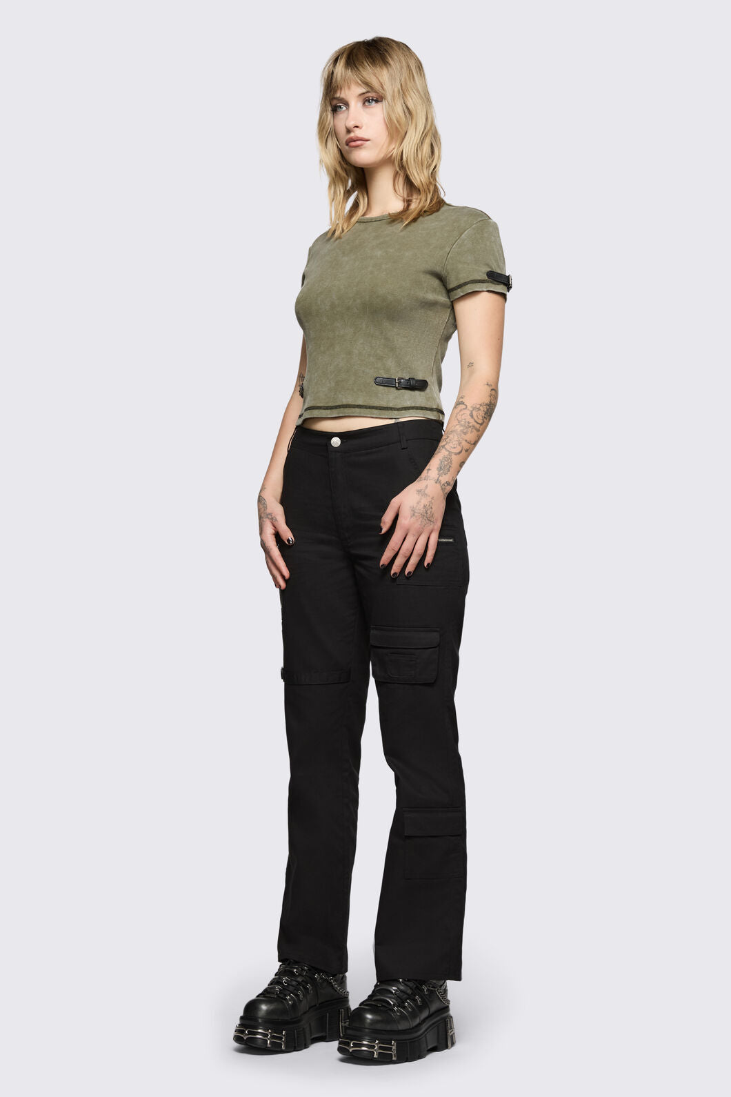 Black Friday - Consume Ribbed Jersey Tee - olive