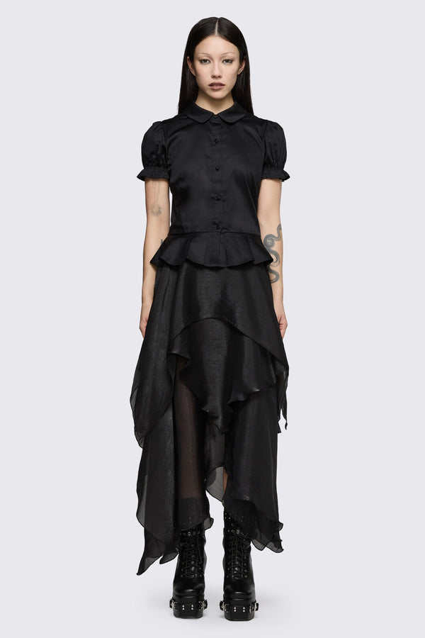 Black Friday - Mythical Peplum Blouse  - black