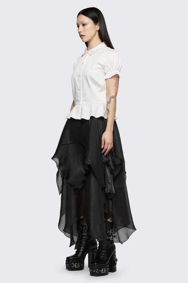 Black Friday - Mythical Peplum Blouse  - white