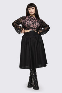 Black Friday - Curve Mythical Goth Yoke Skirt - black