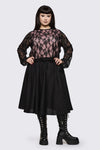 Black Friday - Curve Mythical Goth Yoke Skirt - black