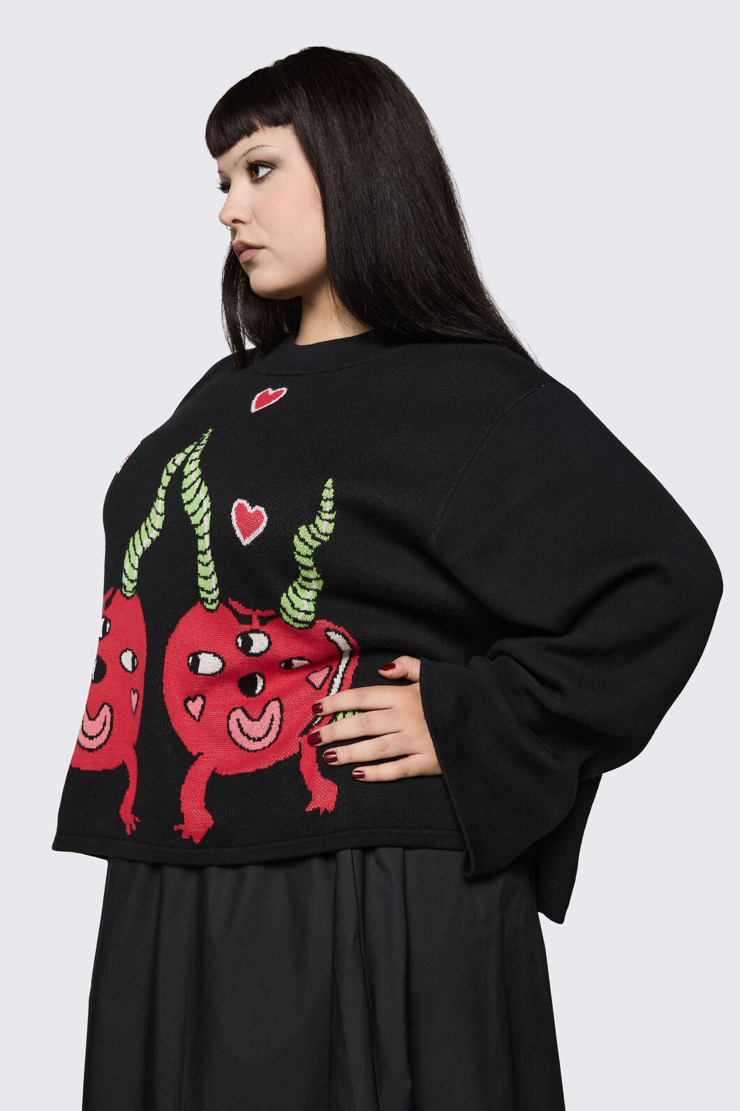Black Friday - Curve Cherry Poppin' Skivvy - black