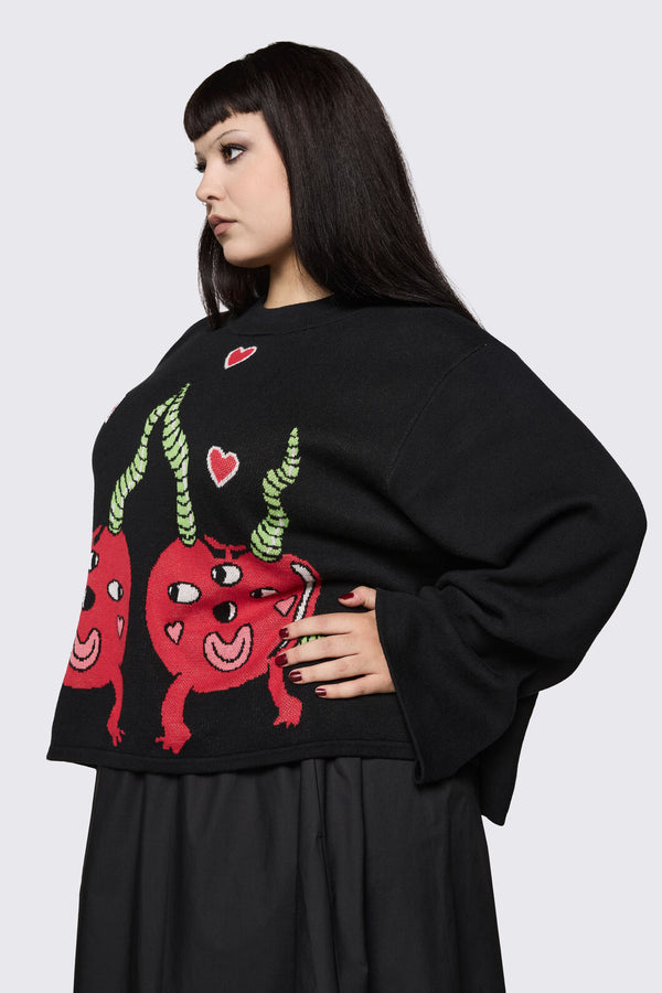 Black Friday - Curve Cherry Poppin' Skivvy - black