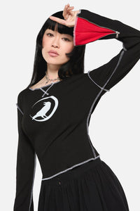 Black Friday - Wahn Ribbed Jersey Top - black