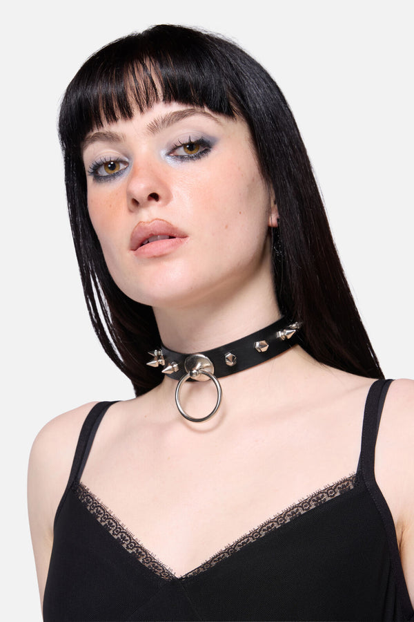 Black Friday - Ring & Spike Choker - black