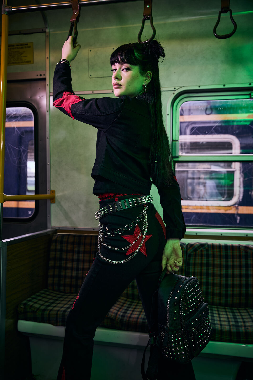 Black Friday - Leather Look Link Chain - silver-black