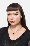 Black Friday - Cobweb Heart Necklace - silver
