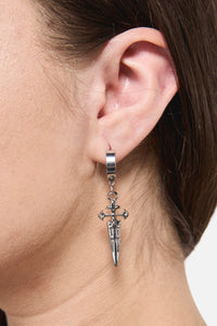 Black Friday - Sword Sleeper Earrings - silver