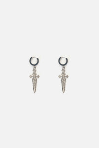 Black Friday - Sword Sleeper Earrings - silver