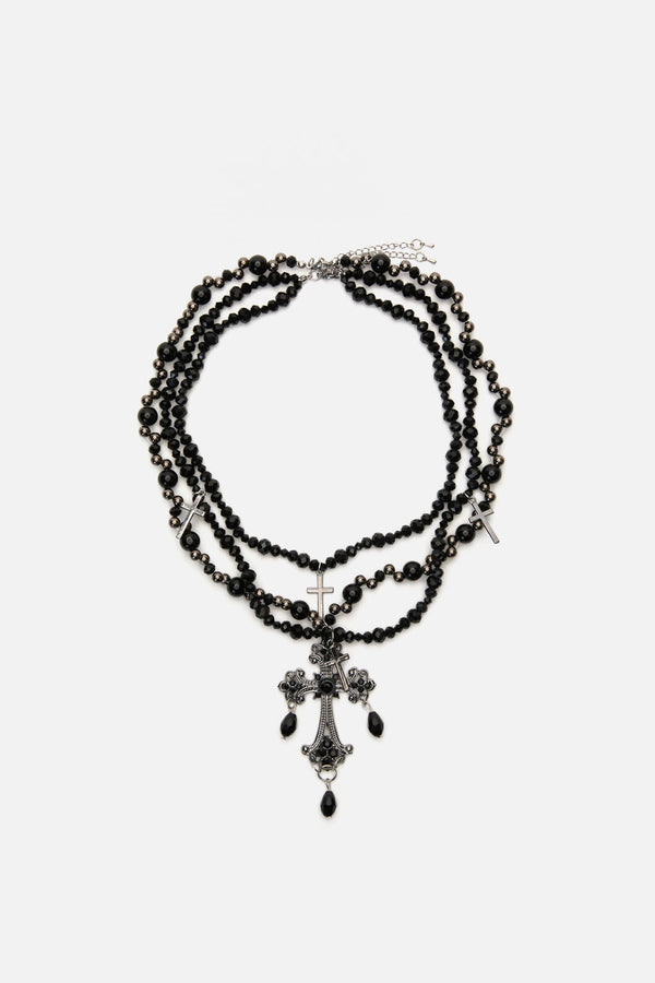 Black Friday - Oversized Layered Goth Necklac - black