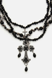 Black Friday - Oversized Layered Goth Necklac - black