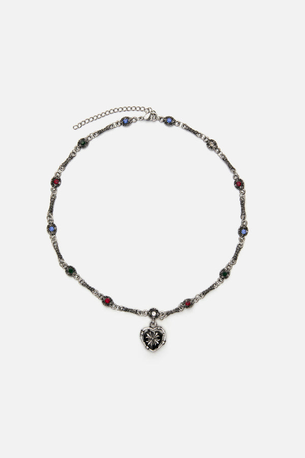 Black Friday - Charming Chained Necklace - silver