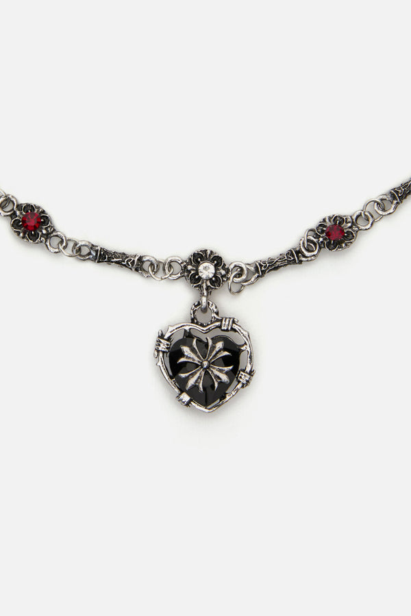 Black Friday - Charming Chained Necklace - silver