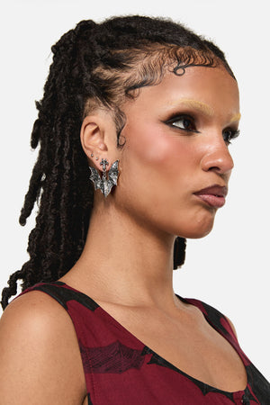 Black Friday - Bat Earrings - silver