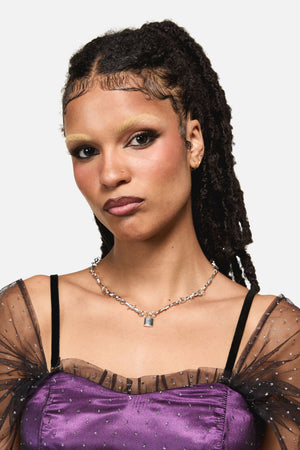 Black Friday - Barbed Lock Necklace - silver