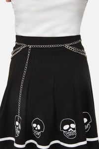 Black Friday - Spiked Heart Charm Chain Belt - silver
